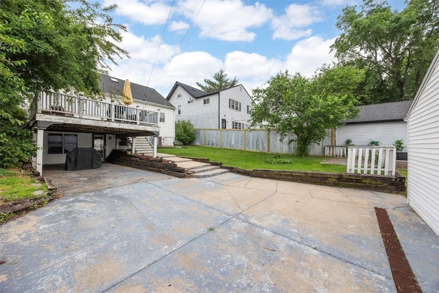 2518 1st Ave NE, Cedar Rapids, IA 52402 - view of patio / terrace with a deck, stairway, and a residential view
