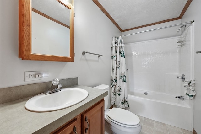 204 Northgate St, Shellsburg, IA 52332 - bathroom with ornamental molding, vanity, and shower / bath combo