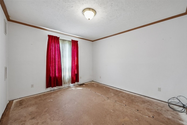 204 Northgate St, Shellsburg, IA 52332 - empty room featuring crown molding and a textured ceiling