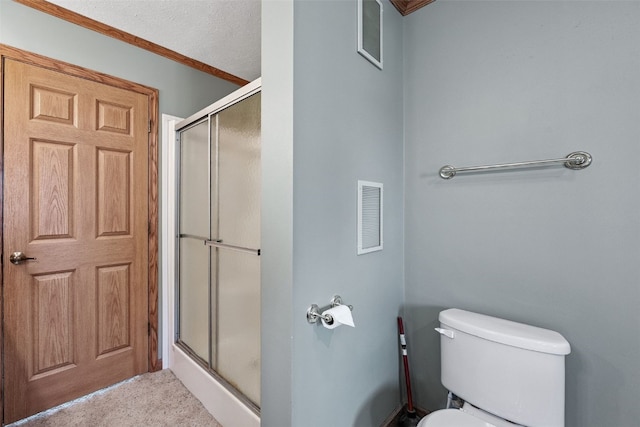 204 Northgate St, Shellsburg, IA 52332 - bathroom with a stall shower and ornamental molding