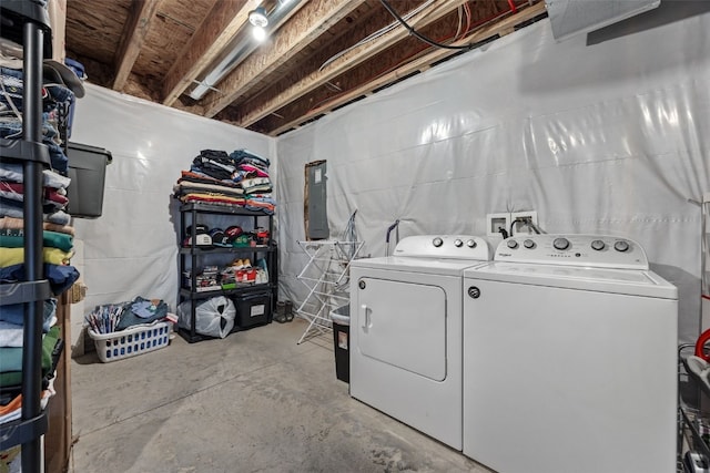 904 Hughes St, Coralville, IA 52241 - washroom featuring washer and dryer and electric panel