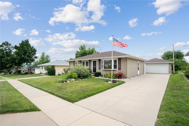 918 29th St NW, Cedar Rapids, IA 52405 - single story home featuring a garage, an outdoor structure, driveway, and a front yard