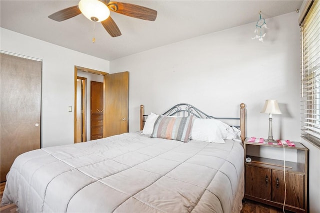 918 29th St NW, Cedar Rapids, IA 52405 - bedroom featuring wood finished floors and a ceiling fan