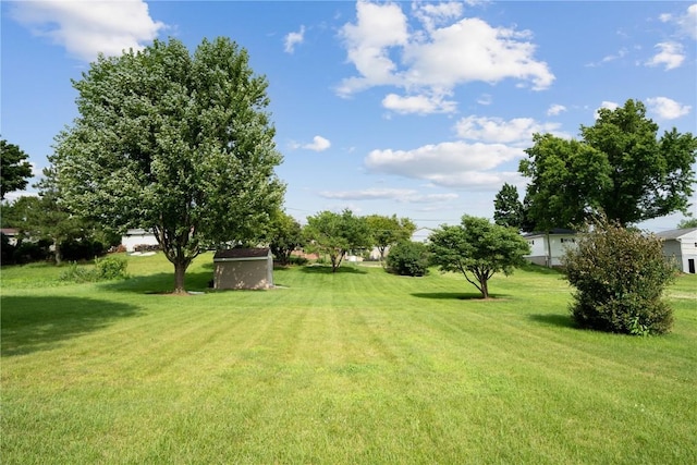 918 29th St NW, Cedar Rapids, IA 52405 - view of grassy yard featuring a shed