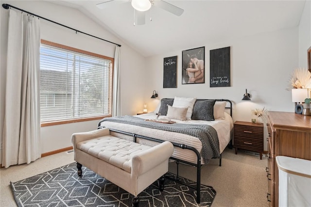 2176 49th St, Marion, IA 52302 - carpeted bedroom with lofted ceiling and a ceiling fan