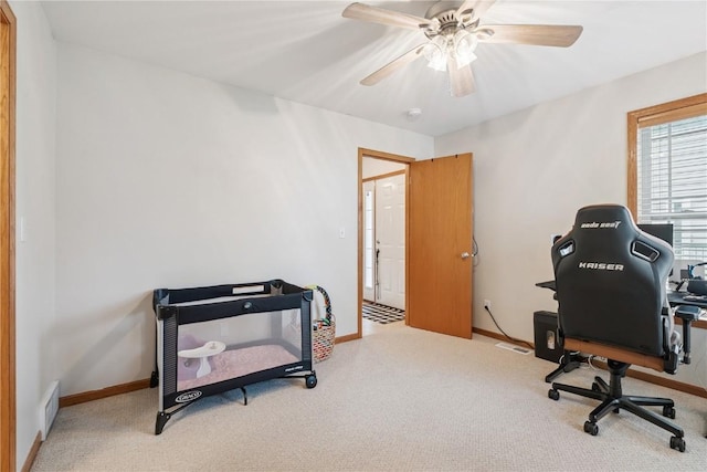 2176 49th St, Marion, IA 52302 - carpeted office space with ceiling fan and baseboards