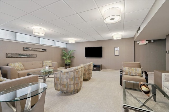 2222 1st Ave, Cedar Rapids, IA 52402 - carpeted living area with a drop ceiling