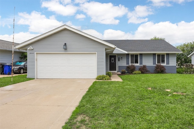 4812 Montclair Dr NW, Cedar Rapids, IA 52405 - single story home with a front lawn, an attached garage, concrete driveway, and roof with shingles