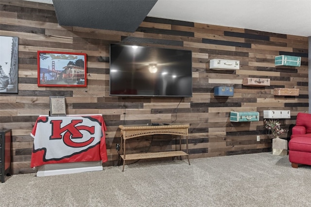 2816 Fruitland Blvd SW, Cedar Rapids, IA 52404 - living area featuring wood walls and carpet floors