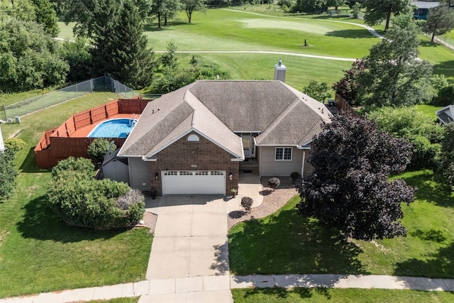 1125 Saint Andrews Dr, North Liberty, IA 52317 - aerial view of property and surrounding area featuring a golf club and a pool
