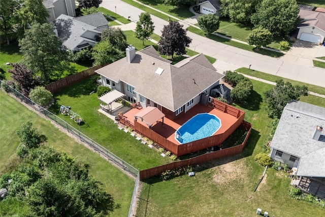 1125 Saint Andrews Dr, North Liberty, IA 52317 - aerial view of property and surrounding area with a pool area