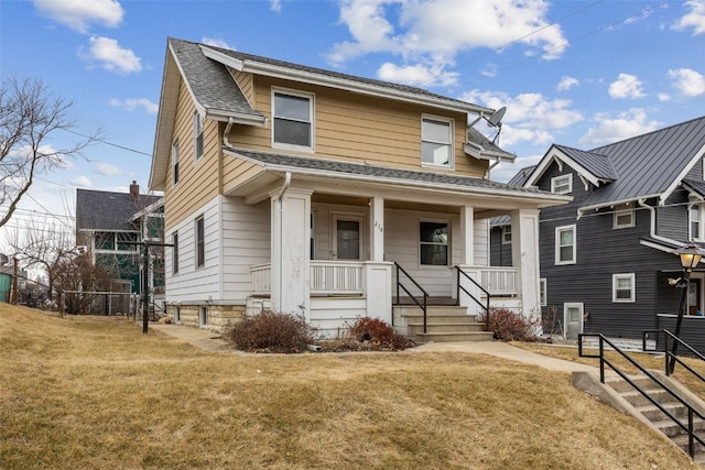 214 15th St NW, Cedar Rapids, IA 52405 - view of front of property featuring a porch and roof with shingles