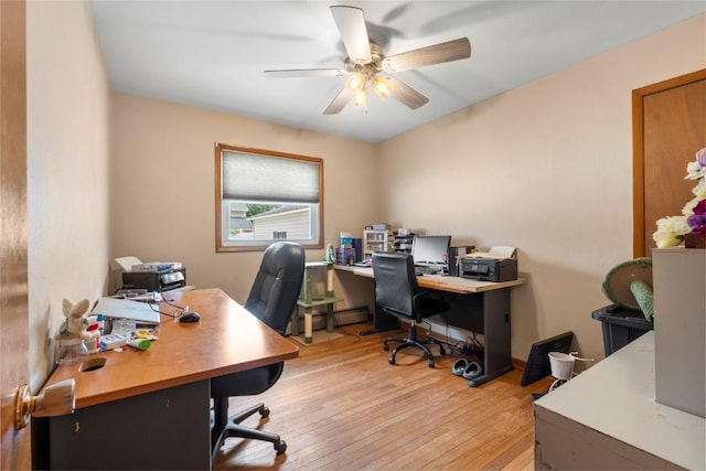 2469 1st St SW, Cedar Rapids, IA 52404 - office with ceiling fan and light wood-style floors