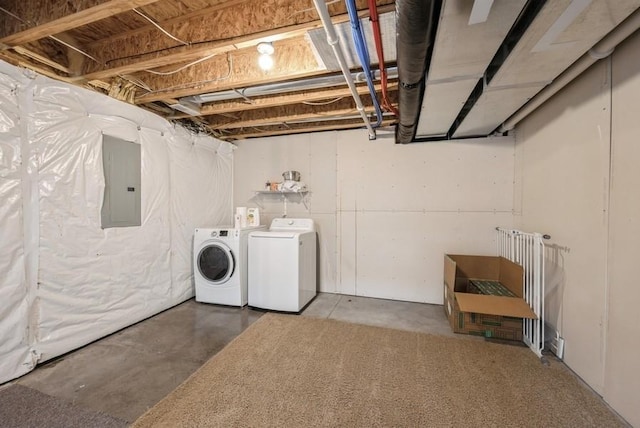 5616 Dostal Dr SW, Cedar Rapids, IA 52404 - laundry area with electric panel and separate washer and dryer