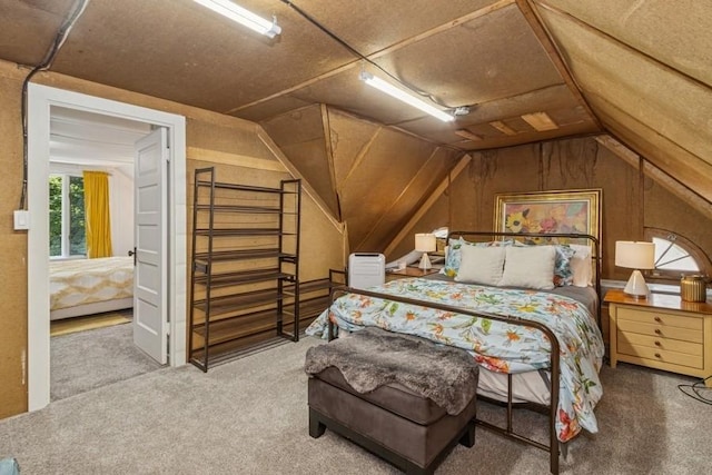 318 Ferson Ave, Iowa City, IA 52246 - bedroom with carpet flooring and lofted ceiling