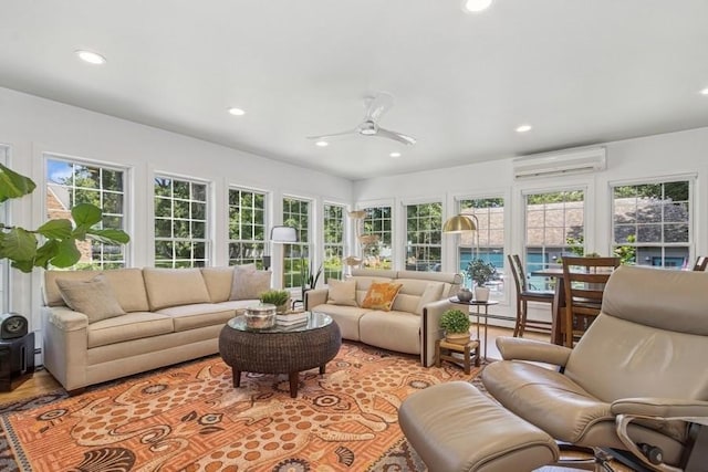 318 Ferson Ave, Iowa City, IA 52246 - sunroom featuring healthy amount of natural light, recessed lighting, and a wall unit AC