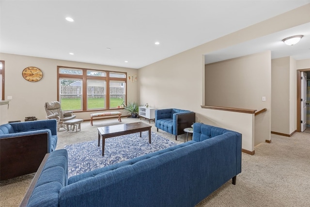 615 34th Ave, Marion, IA 52302 - living area featuring light carpet and recessed lighting