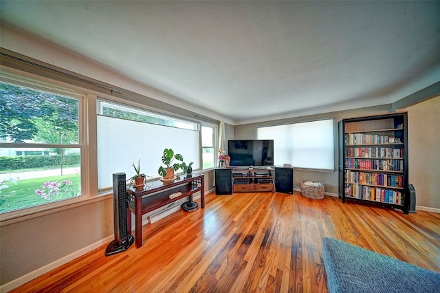 1175 28th St, Marion, IA 52302 - living area featuring wood finished floors and baseboards