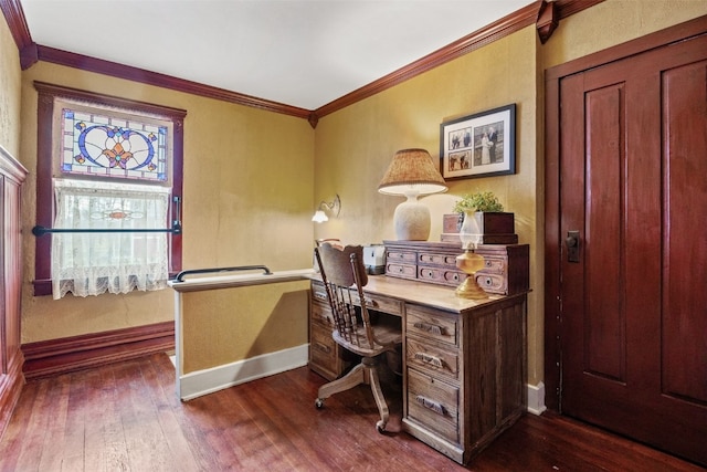 1860 E Ave NW, Cedar Rapids, IA 52405 - office space featuring crown molding and dark wood finished floors