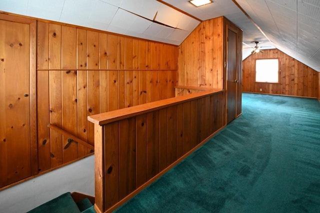 1135 Maplecrest Dr, Marion, IA 52302 - bonus room featuring wooden walls, carpet floors, and lofted ceiling