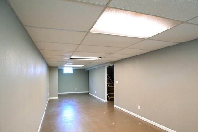 1135 Maplecrest Dr, Marion, IA 52302 - below grade area featuring stairs and a paneled ceiling