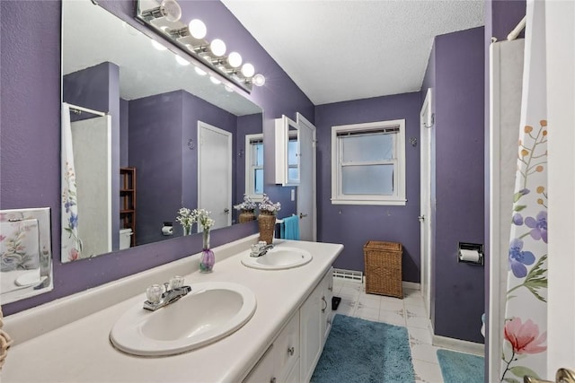 6613 Devonshire Dr NE, Cedar Rapids, IA 52402 - bathroom featuring double vanity and a shower with curtain
