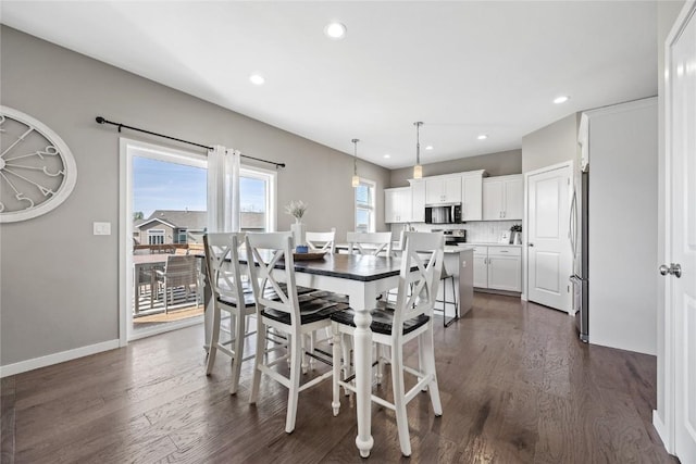 2455 Bridlewood Ct, Marion, IA 52302 - dining space featuring dark wood-style flooring and recessed lighting