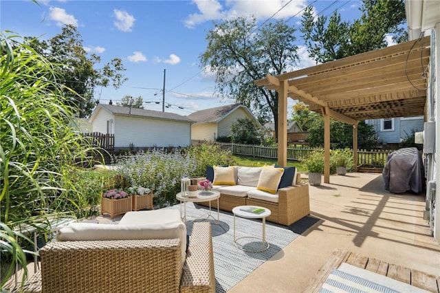 2021 Bever Ave SE, Cedar Rapids, IA 52403 - fenced backyard featuring outdoor lounge area and a grill