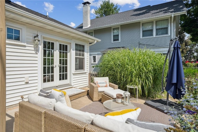 2021 Bever Ave SE, Cedar Rapids, IA 52403 - view of patio / terrace with french doors and outdoor lounge area