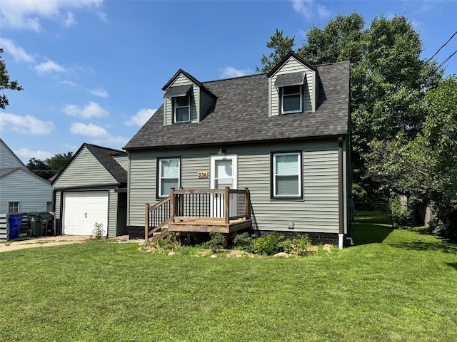 336 20th St NW, Cedar Rapids, IA 52405 - new england style home featuring a front lawn, roof with shingles, driveway, and an attached garage
