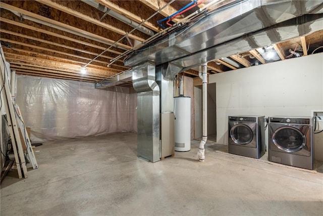 6045 Ridgewood Meadows Ln NE, Cedar Rapids, IA 52411 - unfinished below grade area with gas water heater, independent washer and dryer, and heating unit