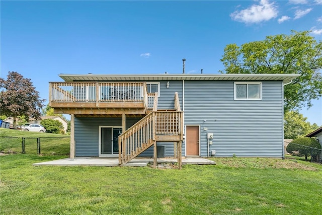 4185 Richland Dr, Cedar Rapids, IA 52405 - back of house featuring a wooden deck, a patio area, and stairs
