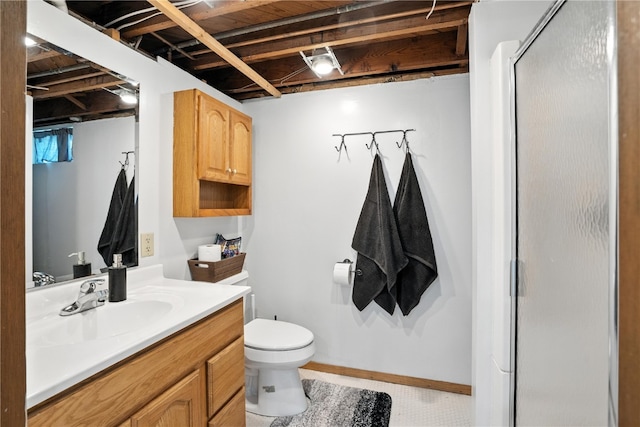 1039 27th St NE, Cedar Rapids, IA 52214 - bathroom featuring vanity and a shower with shower door