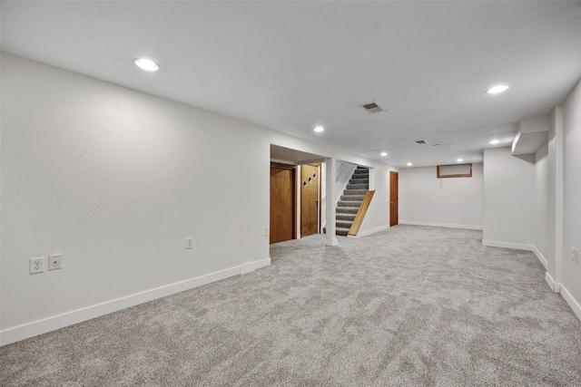 2226 Chandler SW, Cedar Rapids, IA 52404 - finished basement featuring stairway, recessed lighting, and carpet