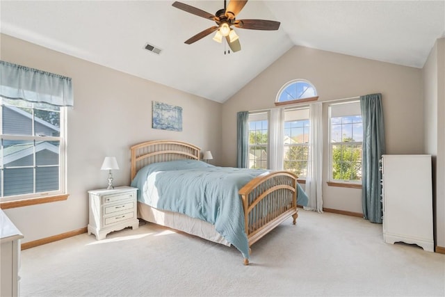 405 Stoney Creek Rd NW, Cedar Rapids, IA 52405 - carpeted bedroom featuring lofted ceiling and a ceiling fan