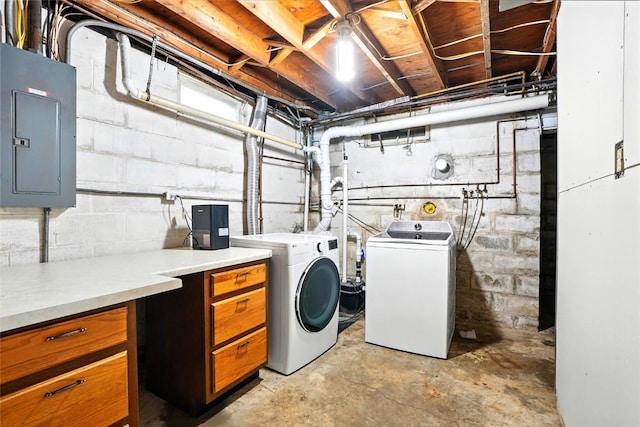 2153 Echo Hill Rd, Marion, IA 52302 - washroom with washing machine and dryer and electric panel