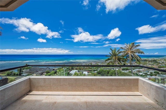 balcony with a water view