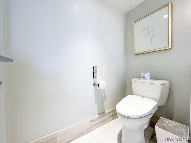 bathroom with toilet and hardwood / wood-style floors