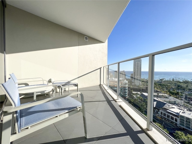 balcony with a water view