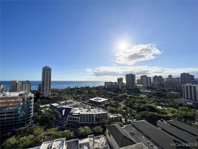 view of city with a water view