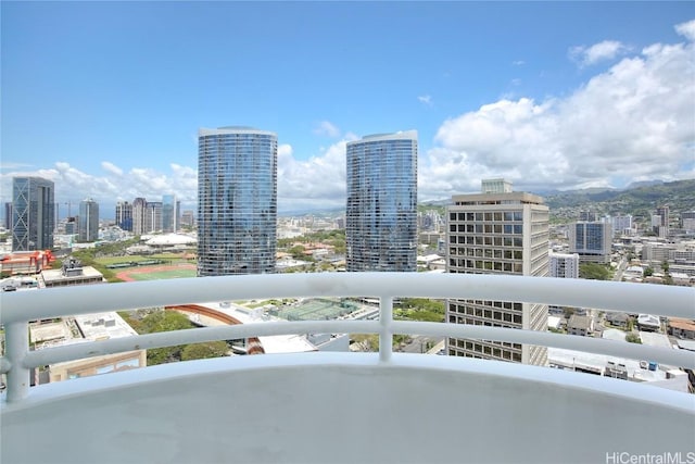 balcony featuring a view of city