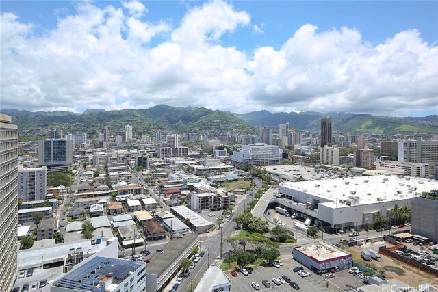 property's view of city featuring a mountain view