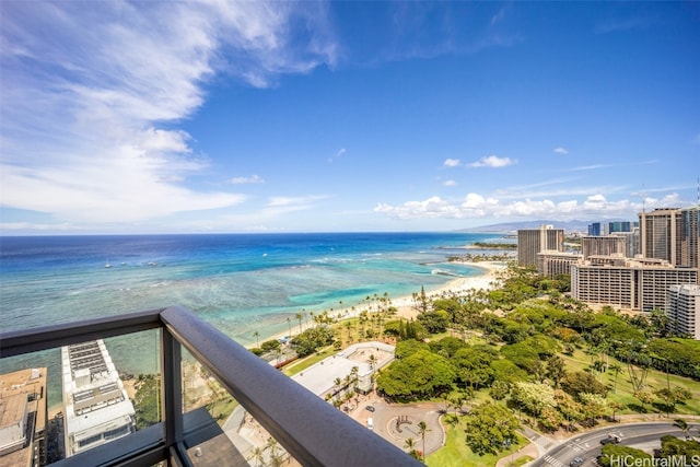 water view featuring a view of the beach