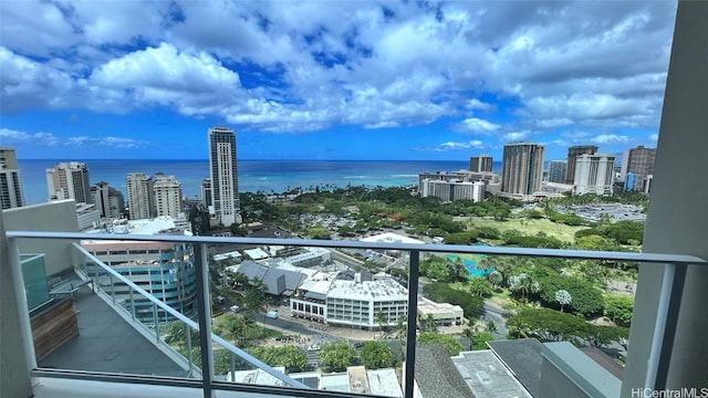 balcony with a water view