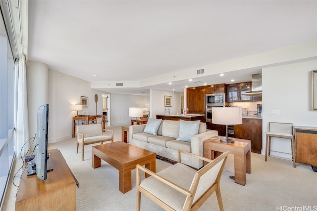 view of carpeted living room