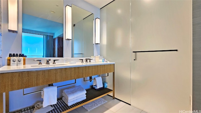 bathroom featuring vanity and tile patterned floors