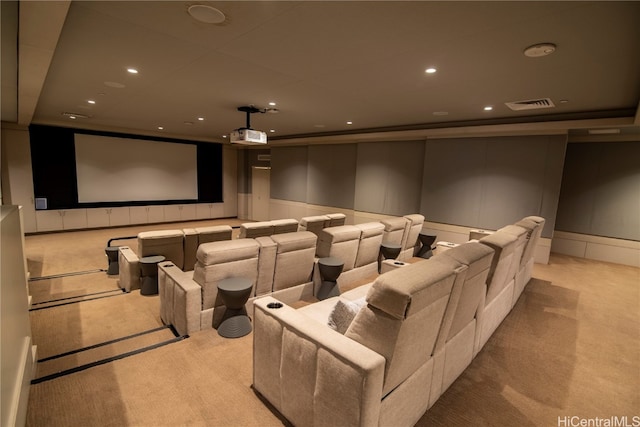 view of carpeted cinema