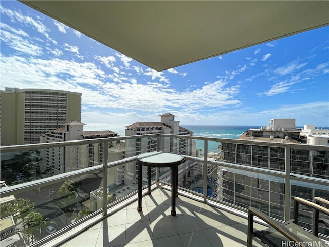 balcony with a water view