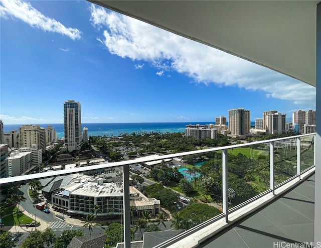 balcony with a water view