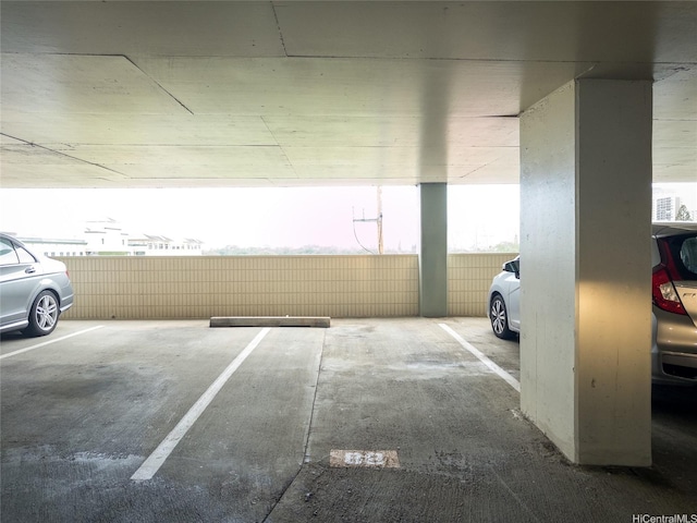 view of parking garage
